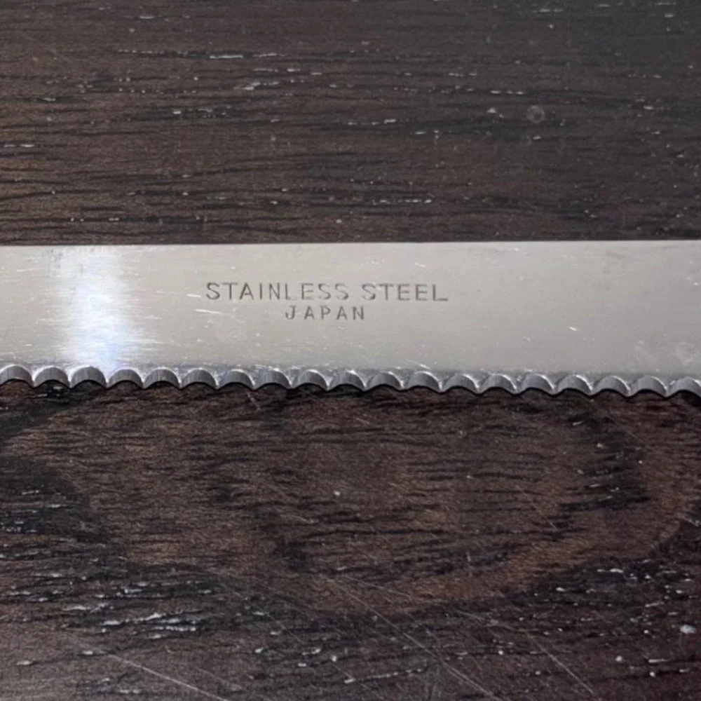 Vintage Serrated‎ Bread Knife | Stainless Steel Wooden Handle Japan Kitchen Tool